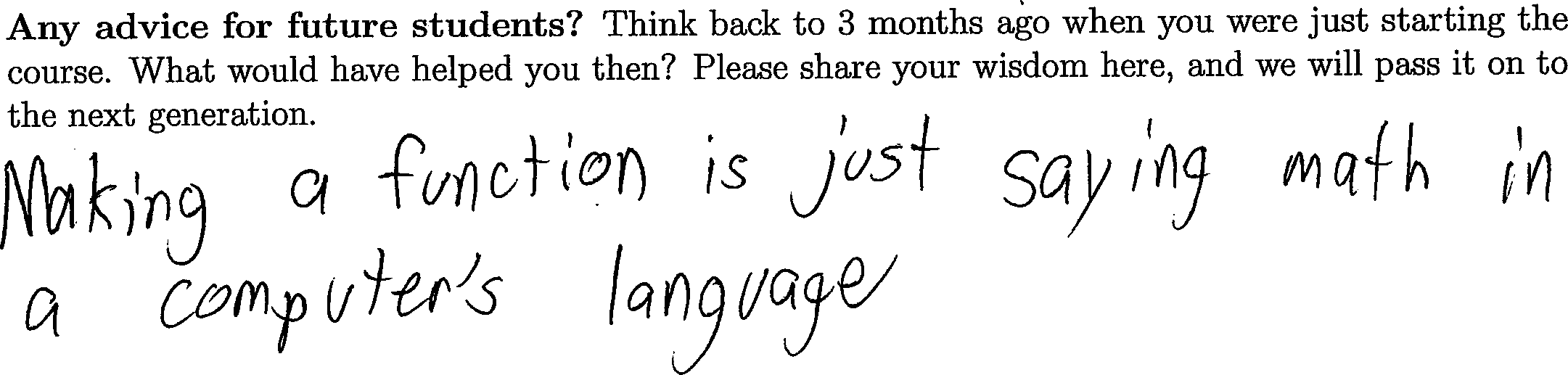 Making a function is just saying math in a computer's language